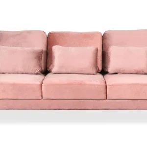 Jeriko Velours Rose Divano contemporaneo 3 posti con gambe dorate