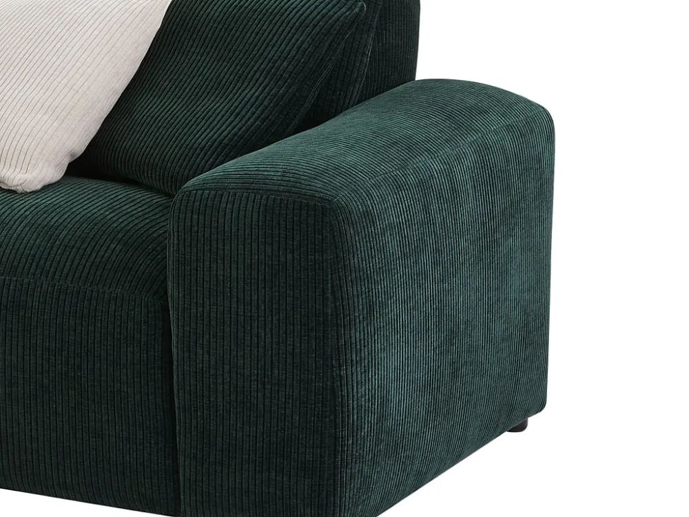 Grande divano angolo sinistra Velluto coste Verde abete TIRONO della Maison Céphy