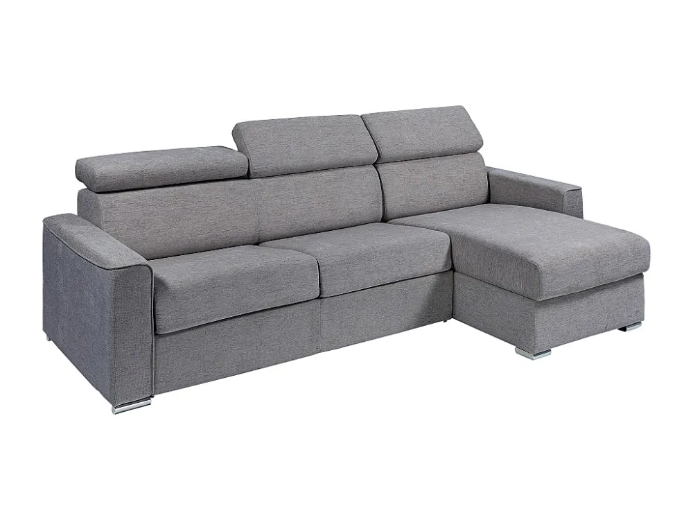 Divano letto angolare ribalta angolo rev. tessuto Grigio Posto letto 140cm sp 18cm VIZIR