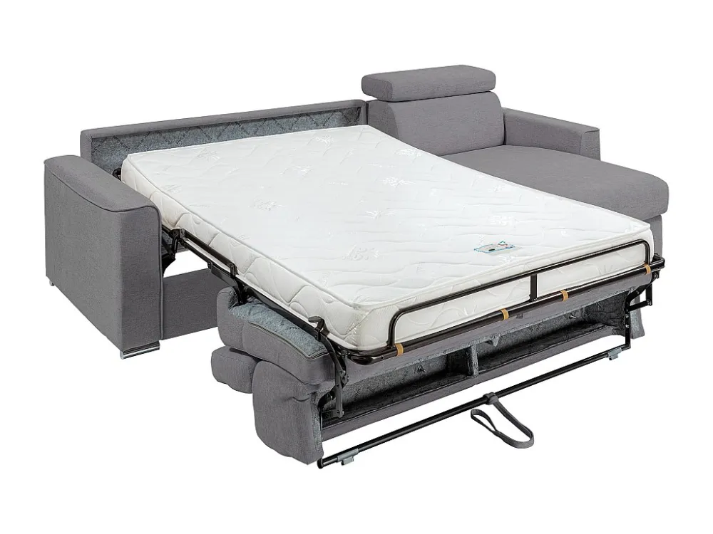 Divano letto angolare ribalta angolo rev. tessuto Grigio Posto letto 160cm sp 14cm VIZIR