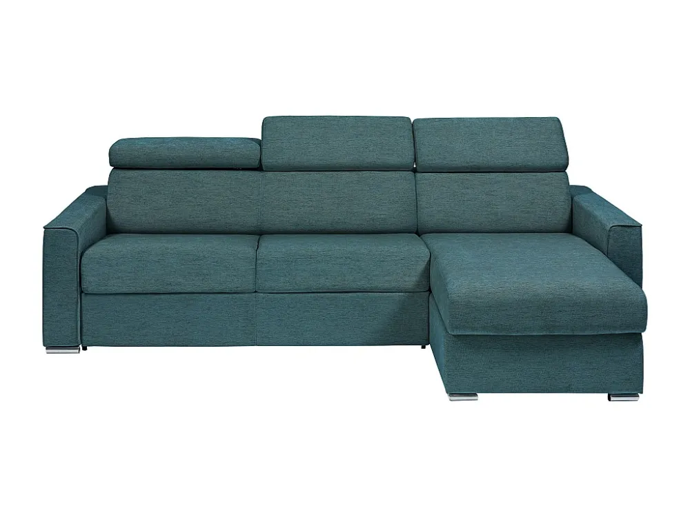 Divano letto angolare ribalta angolo rev. tessuto Blu Posto letto 140cm sp 22cm VIZIR