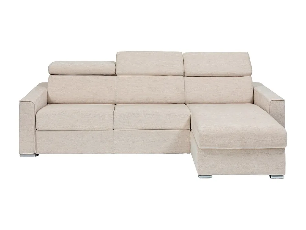 Divano letto angolare ribalta angolo reversibile tessuto Beige Doghe 140cm sp 22cm VIZIR