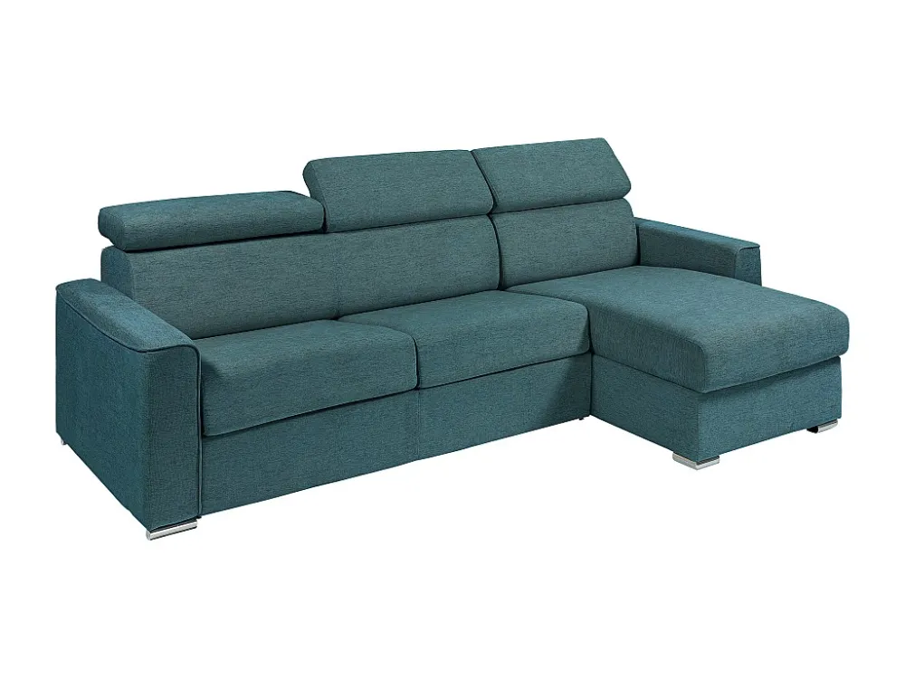 Divano letto angolare ribalta angolo reversibile tessuto Blu Doghe 160cm sp 14cm VIZIR