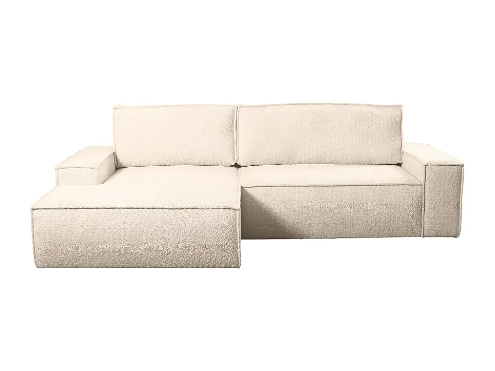 Divano letto angolare Tessuto bouclette Beige Angolo sinistra AMELIA di PASCAL MORABITO