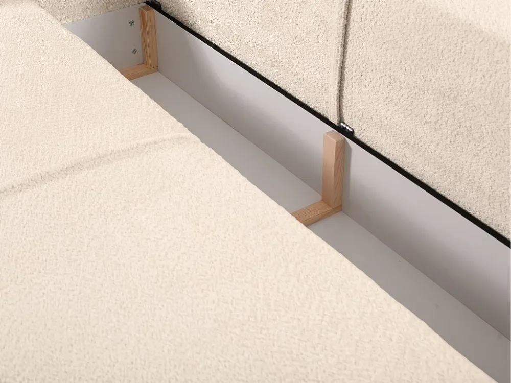 Divano letto angolare Tessuto bouclette Beige Angolo sinistra AMELIA di PASCAL MORABITO