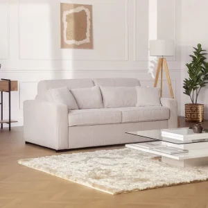 Divano letto 3 posti ribalta Tessuto Panna letto 140 cm materasso 18 cm MONDOVI