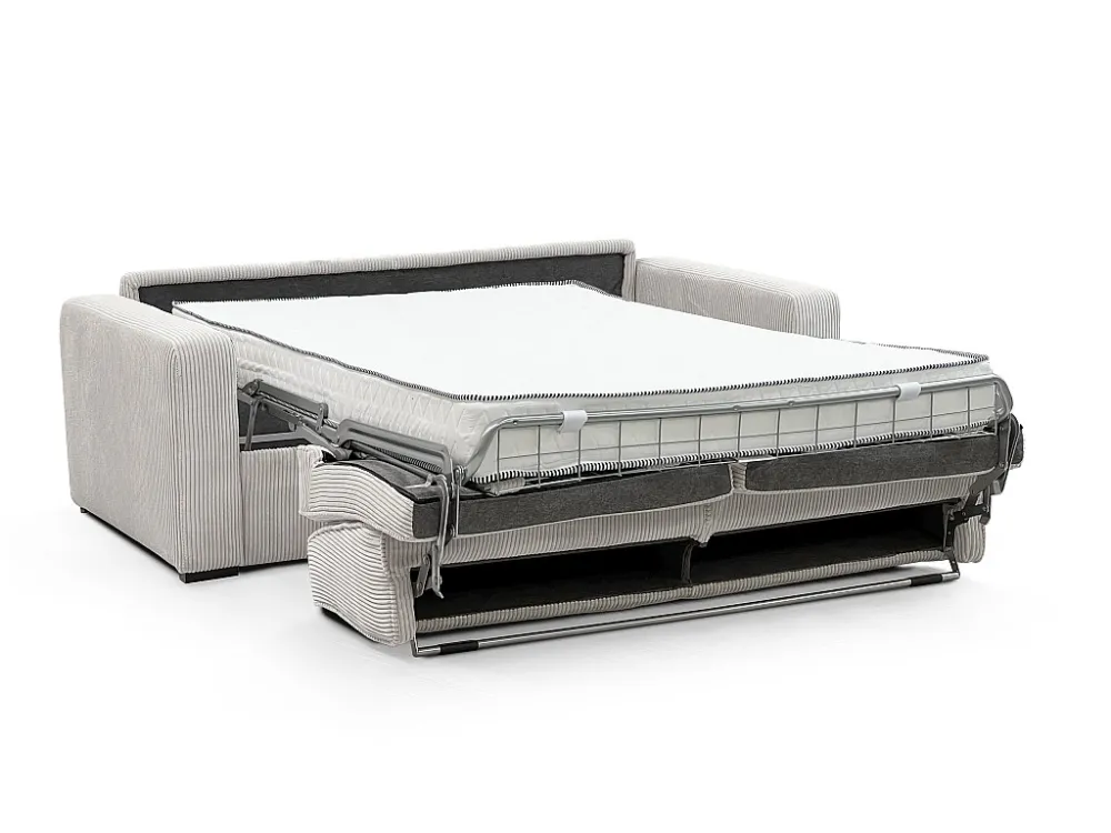 Divano letto 3 posti ribalta Tessuto Panna letto 140 cm materasso 18 cm MONDOVI