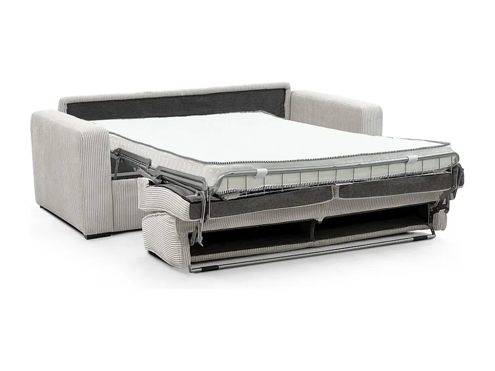 Divano letto 4 posti ribalta Tessuto Panna letto 160 cm materasso 14 cm MONDOVI
