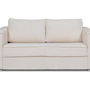 Divano letto 3 posti ribalta Tessuto testurizzato Beige Posto letto 140cm 18cm LORETO