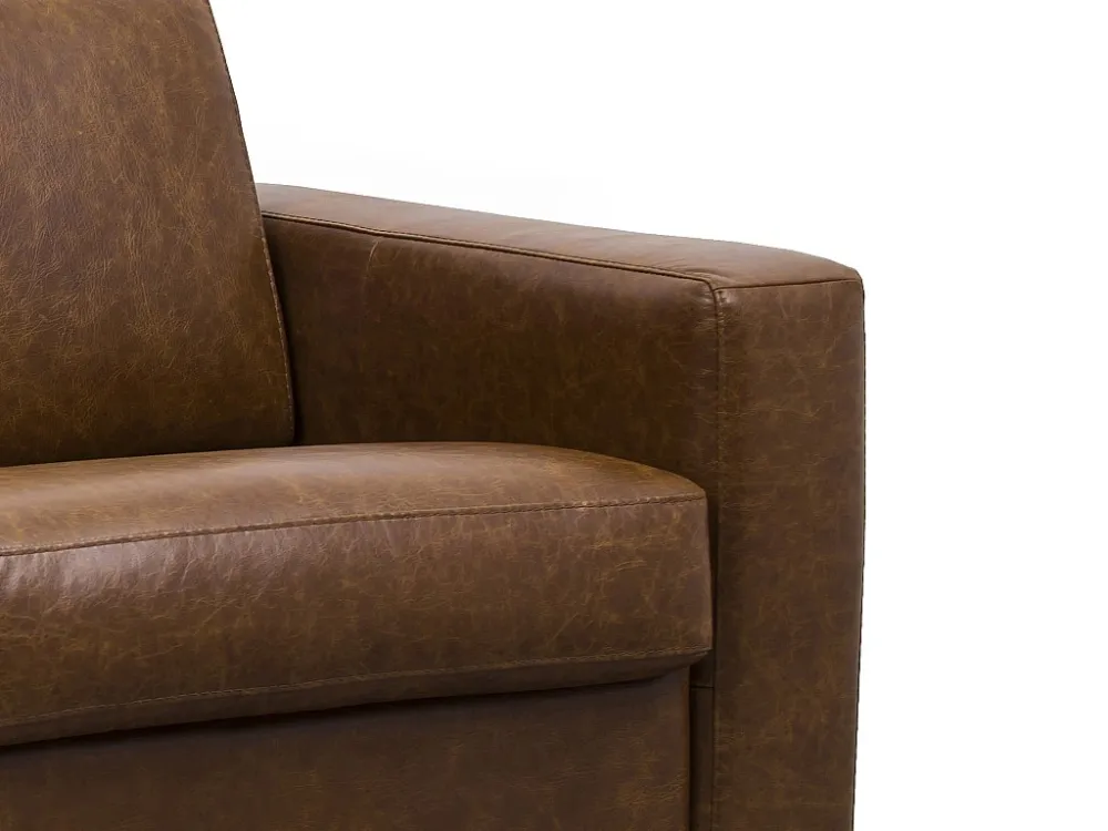 Divano letto 3p ribalta 100% Pelle di bufalo vintage caramello mater. 22cm DELECTEA II LINEA SOFA