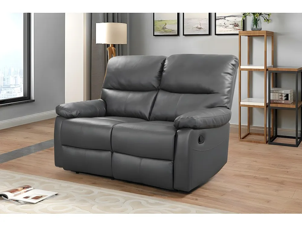 Divano reclinabile "Lincoln" - 147 x 89 x 103 cm - 2 posti sedere - Grigio Habitat et jardin