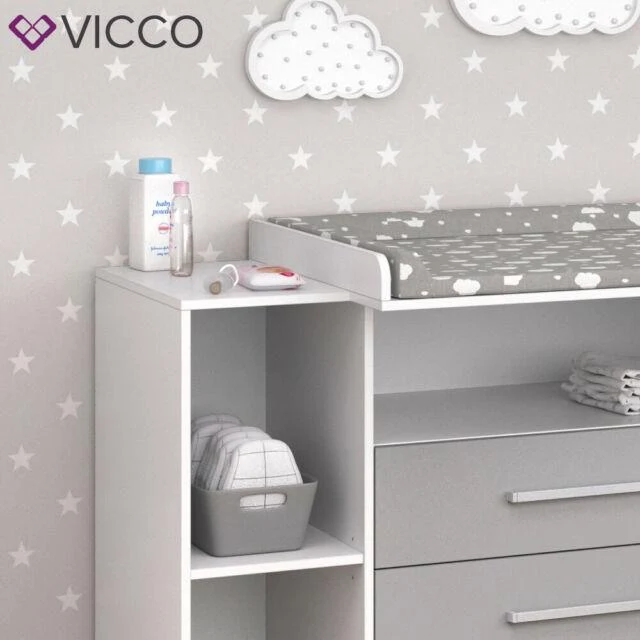 VICCO Cassettone con fasciatoio Scaffale con fasciatoio Mobile per bebè