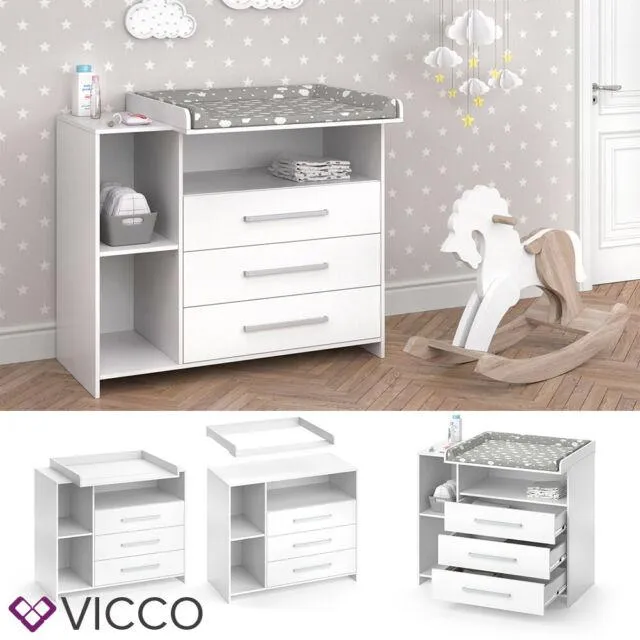 Vicco Cassettone con fasciatoio Scaffale con fasciatoio Mobile per bebè