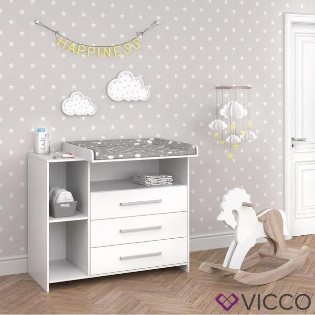 Vicco Cassettone con fasciatoio Scaffale con fasciatoio Mobile per bebè