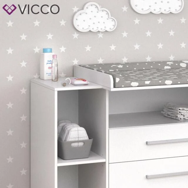 Vicco Cassettone con fasciatoio Scaffale con fasciatoio Mobile per bebè