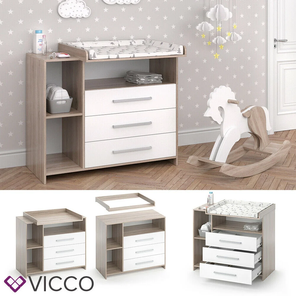 VICCO Cassettone con fasciatoio Scaffale con fasciatoio Mobile per bebè