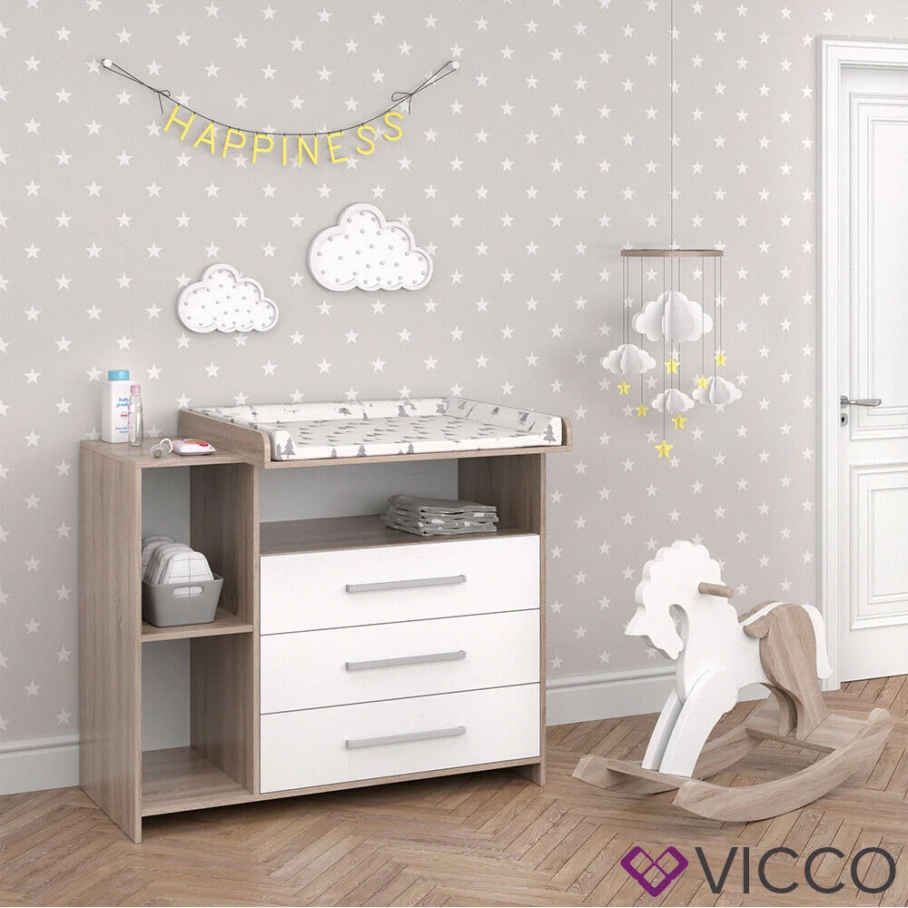 VICCO Cassettone con fasciatoio Scaffale con fasciatoio Mobile per bebè