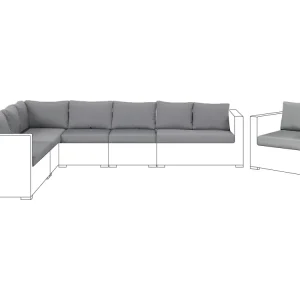 Set di fodere color grigio per cuscini del divano XXL
