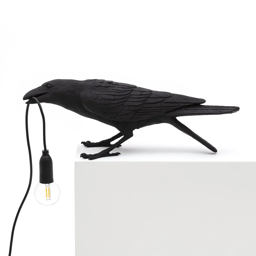 Lampada Uccello Nero Playing ALL'APERTO
