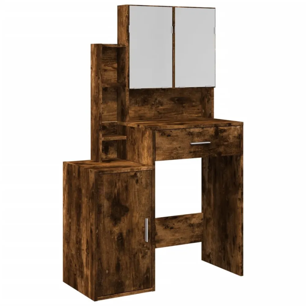 Lampada da Parete Toeletta con Armadietto Rovere Fumo 80x35x132 cm