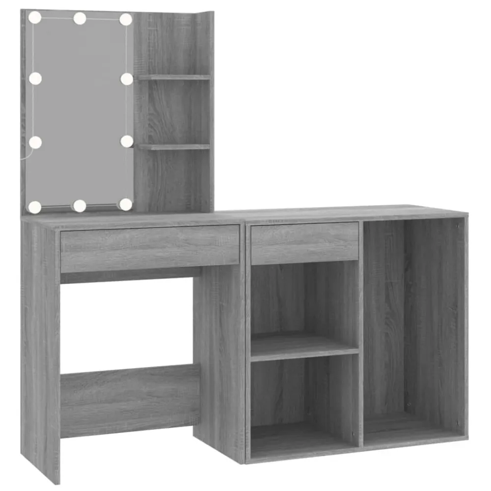 Lampada Sospensione da Parete Toeletta con LED e Armadietto Grigio Sonoma Legno Multistrato