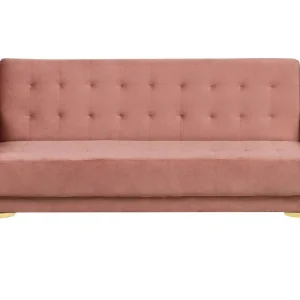 Divano reclinabile 3 posti velluto rosa ABERDEEN