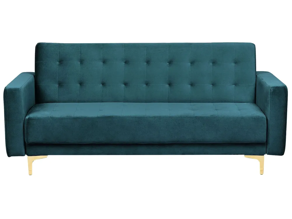 Divano reclinabile 3 posti velluto verde acqua ABERDEEN