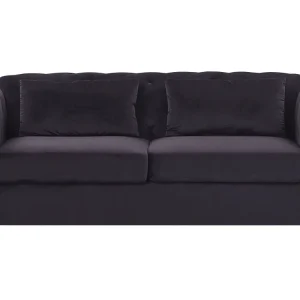 Certificato CE Divano letto 3 posti velluto nero CHESTERFIELD
