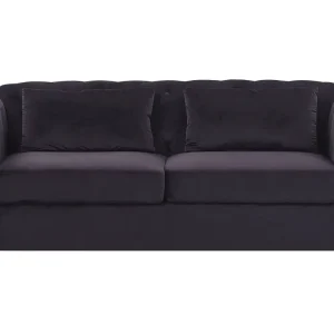 Certificato CE Divano letto 3 posti velluto nero CHESTERFIELD