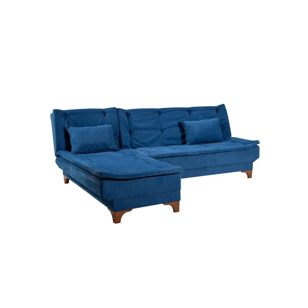Divano letto angolare sinistro Lefkadao Velluto Dark Blue