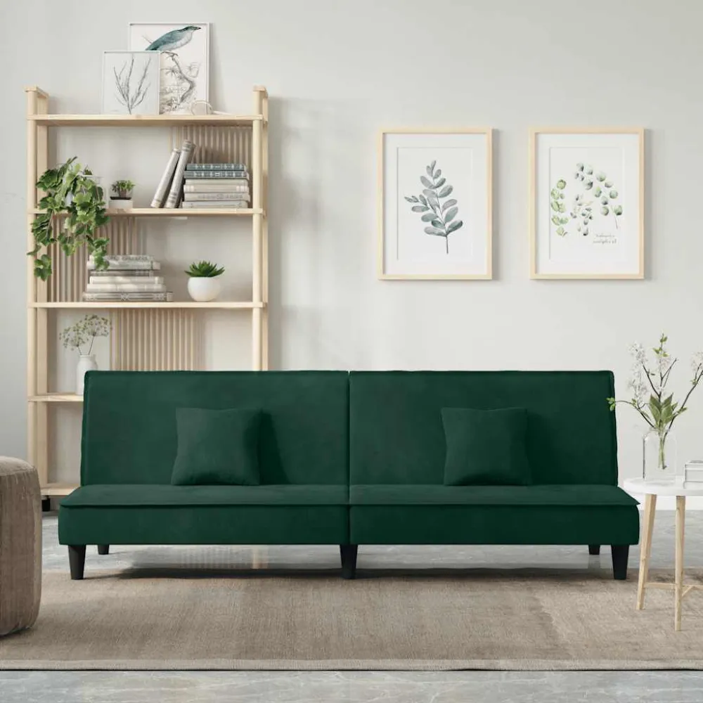 Ergonomico Regolabile Divano Letto Verde Fosco Velluto