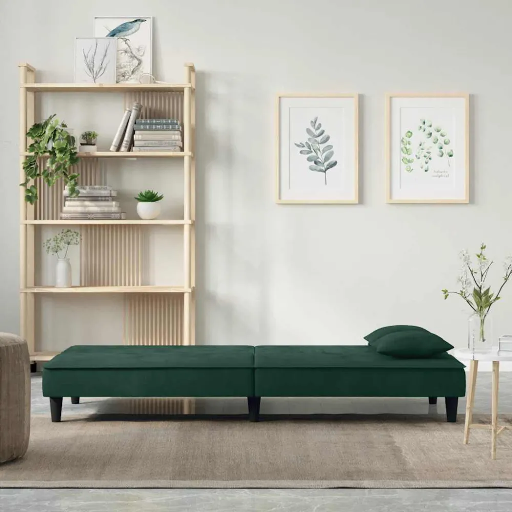 Ergonomico Regolabile Divano Letto Verde Fosco Velluto
