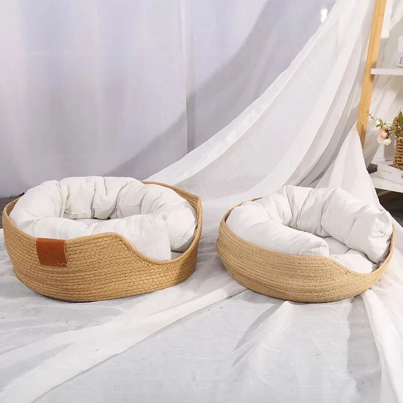 BAMBOONEST – Divano per gatti ecologico con design cotone traspirante Cozey Maison