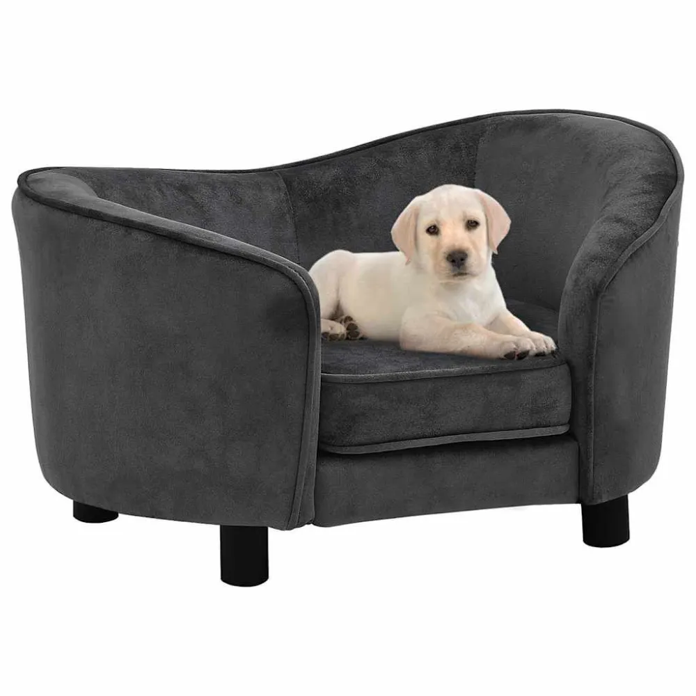 Divano per Cani Grigio Scuro 69x49x40 cm Peluche