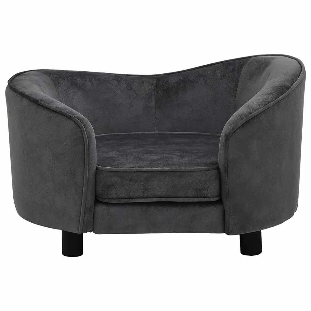 Divano per Cani Grigio Scuro 69x49x40 cm Peluche
