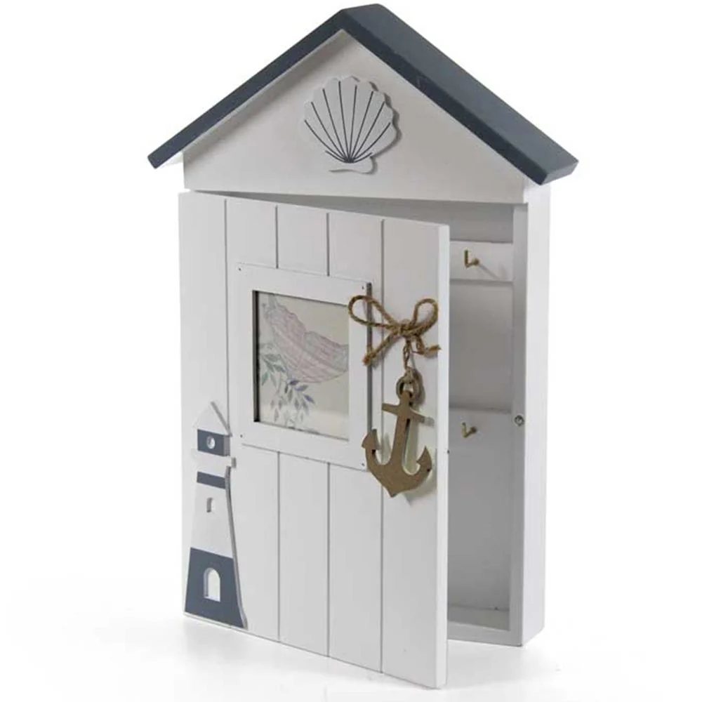 Armadietto Cassetta Portachiavi Parete con Ganci Porta Chiavi Legno Shabby