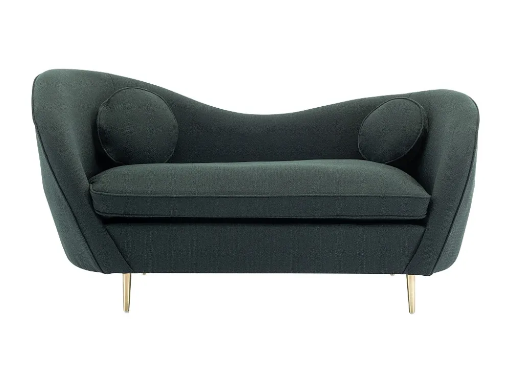 Acciaio HSS-G Divano 2 posti Tessuto testurizzato Verde stile art déco ORMARA