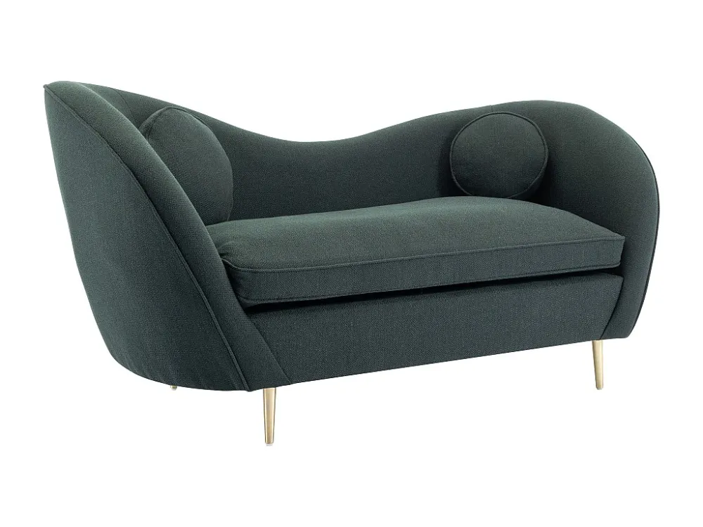 Acciaio HSS-G Divano 2 posti Tessuto testurizzato Verde stile art déco ORMARA