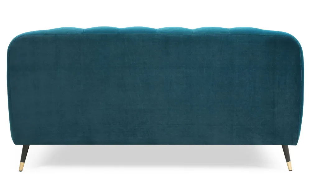 Certificato DIN Divano imbottito 2 posti stile boudoir Glams Vellutato Blue Duck
