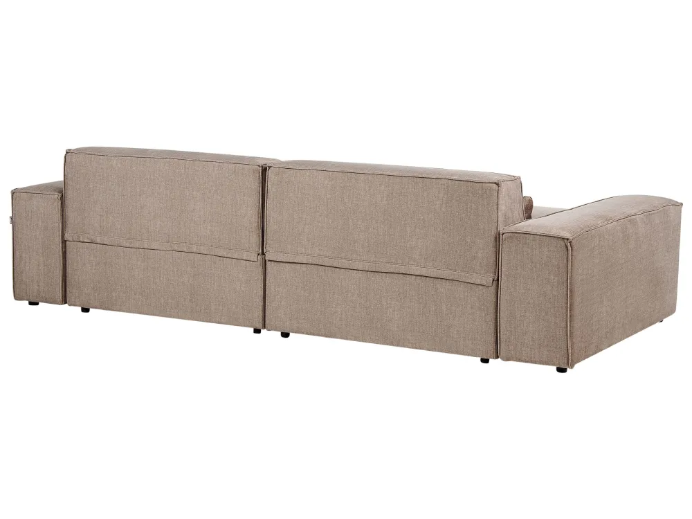 Divano angolare 2 posti tessuto marrone destro HELLNAR Set Completo con Portamaschi
