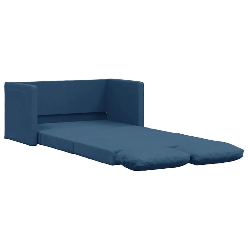 Divano Letto da Terra 2 1 Blu 112x174x55 cm Tessuto