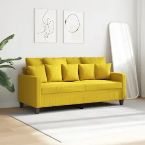 Divano 2 Posti Giallo Trasparente 140 cm Tessuto