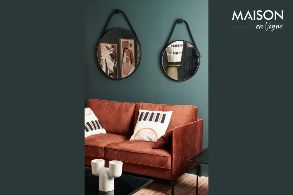 Divano 2 posti Moven Fox velluto marrone Athezza - 168cm ISO 2 | Classe di Precisione