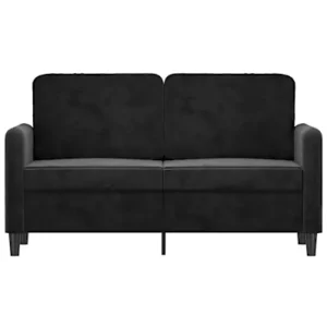 Divano 2 Posti Nero 120 cm Velluto