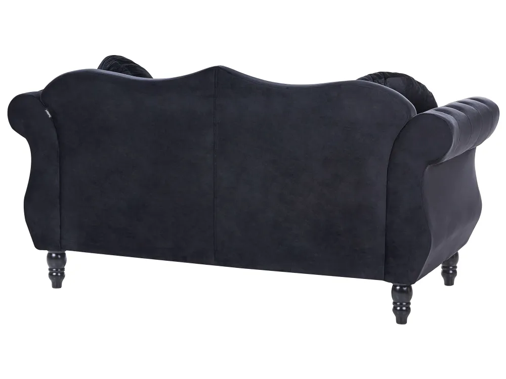 Divano 2 posti velluto nero SKIEN Set Completo con Portamaschi