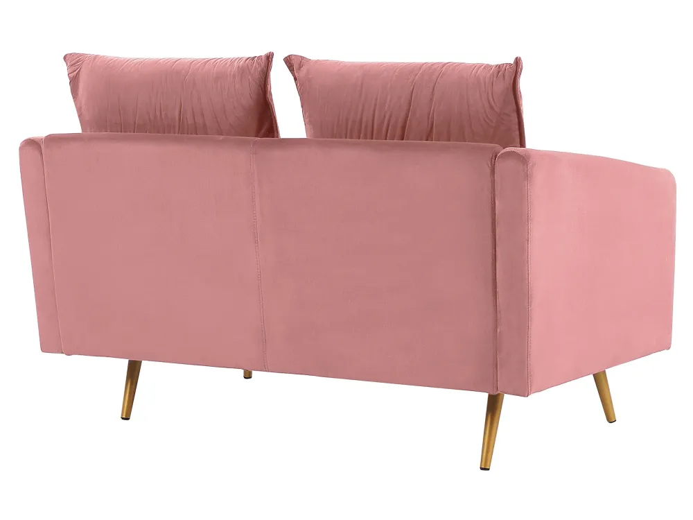 Divano 2 posti velluto rosa e oro MAURA HSS-E | Alta Resistenza