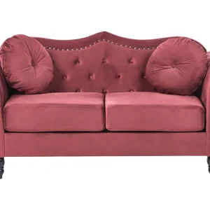 Divano 2 posti velluto rosso ombroso SKIEN