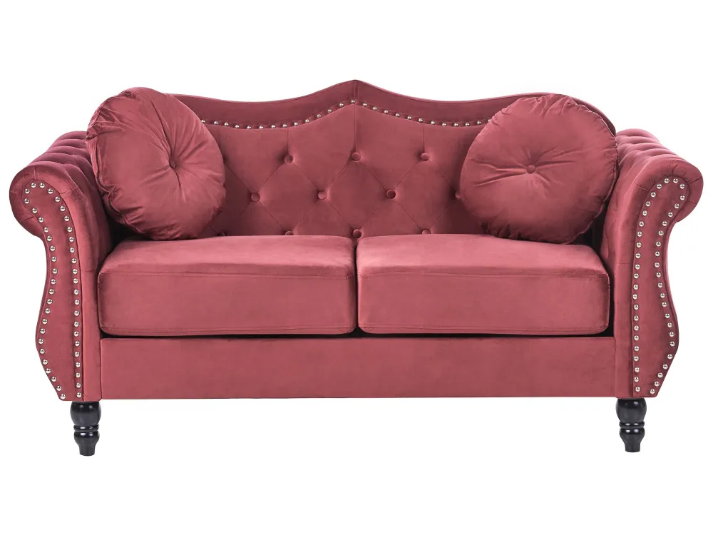 Divano 2 posti velluto rosso ombroso SKIEN