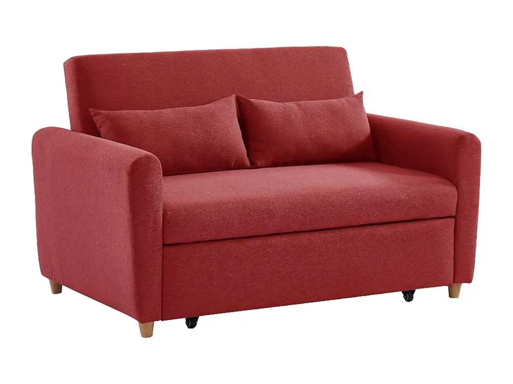 Maschio per Acciaio Inox Divano letto 2 posti cassetto tessuto rosso - colore: rosso - AYLA