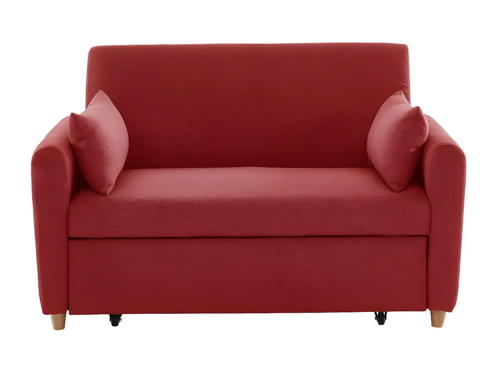 Maschio per Acciaio Inox Divano letto 2 posti cassetto tessuto rosso - colore: rosso - AYLA